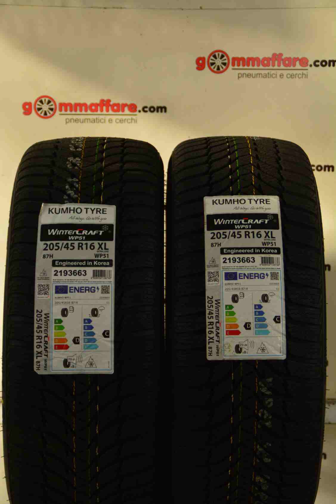 Kumho Tire Wintercraft k wp51 XL 205/45 R16