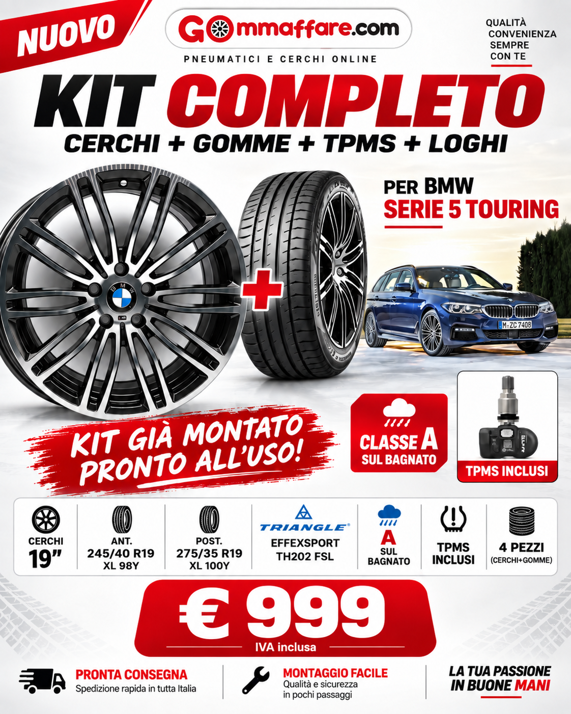 Gommaffare KIT COMPLETO BMW SERIE 5 G30 M SPORT