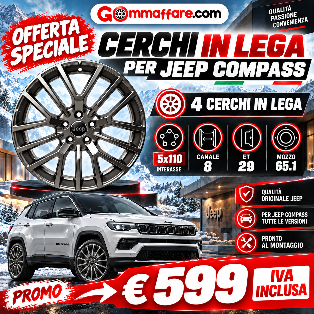 Gommaffare JEEP COMPASS